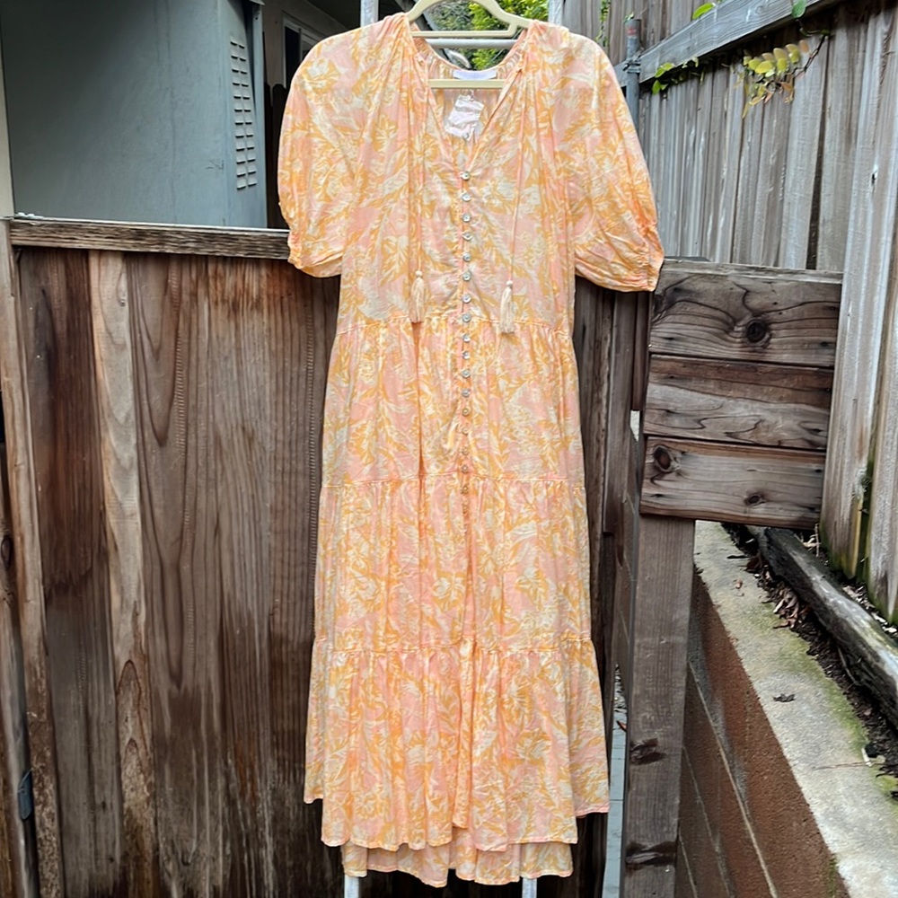 Olivaceous Pierre Peach Midi Dress